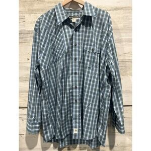 Onward Reserve Button Down Men XXL Blue Green Plaid Gingham Preppy EUC